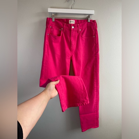 Etica Rhea Mid-Rise Loose Fit Raspberry Color Size 28 - Picture 7 of 10